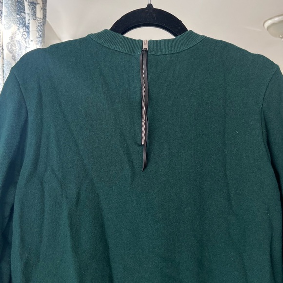 Coach Embroidered Green Crewneck Sweater with Zipper Pull - Picture 7 of 15